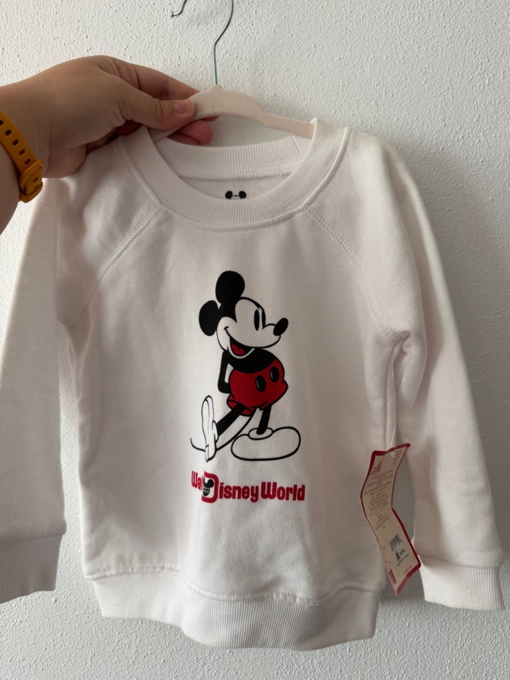 Disney White Kids Sweatshirt with Red & Black Mickey Graphic